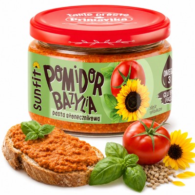 Primavika PASTA SŁONECZNIKOWA  POMIDOR I BAZYLIA 180g